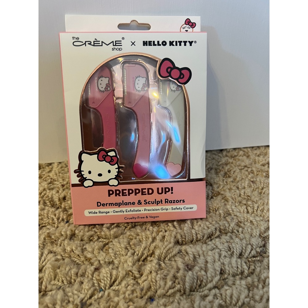 The Crème Shop x Hello Kitty Prepped Up Dermaplane & Sculpt Razors 3pk New